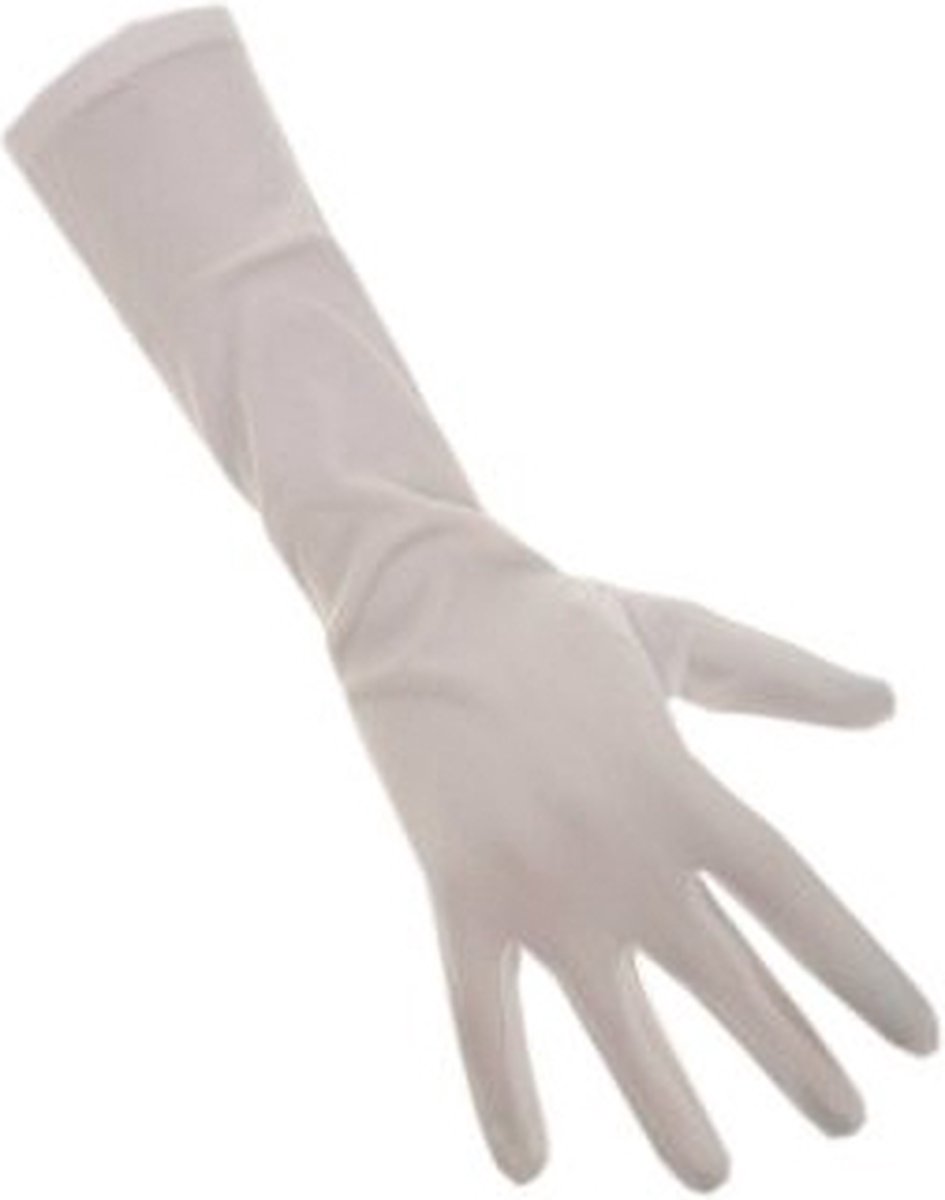 Handschoen stretch wit 40 cm