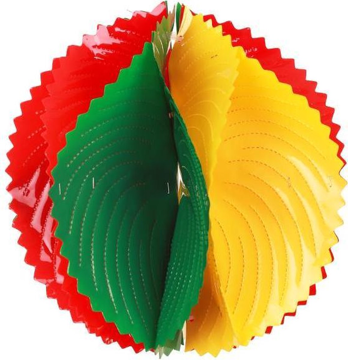 PVC decoratie bal rood/geel/groen 20 cm. BRANDVEILIG