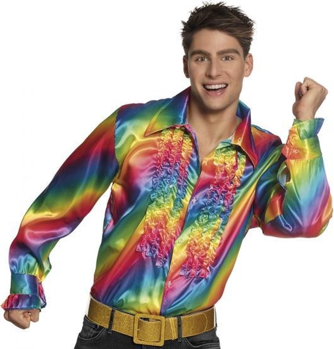 Party shirt regenboog maat XXL