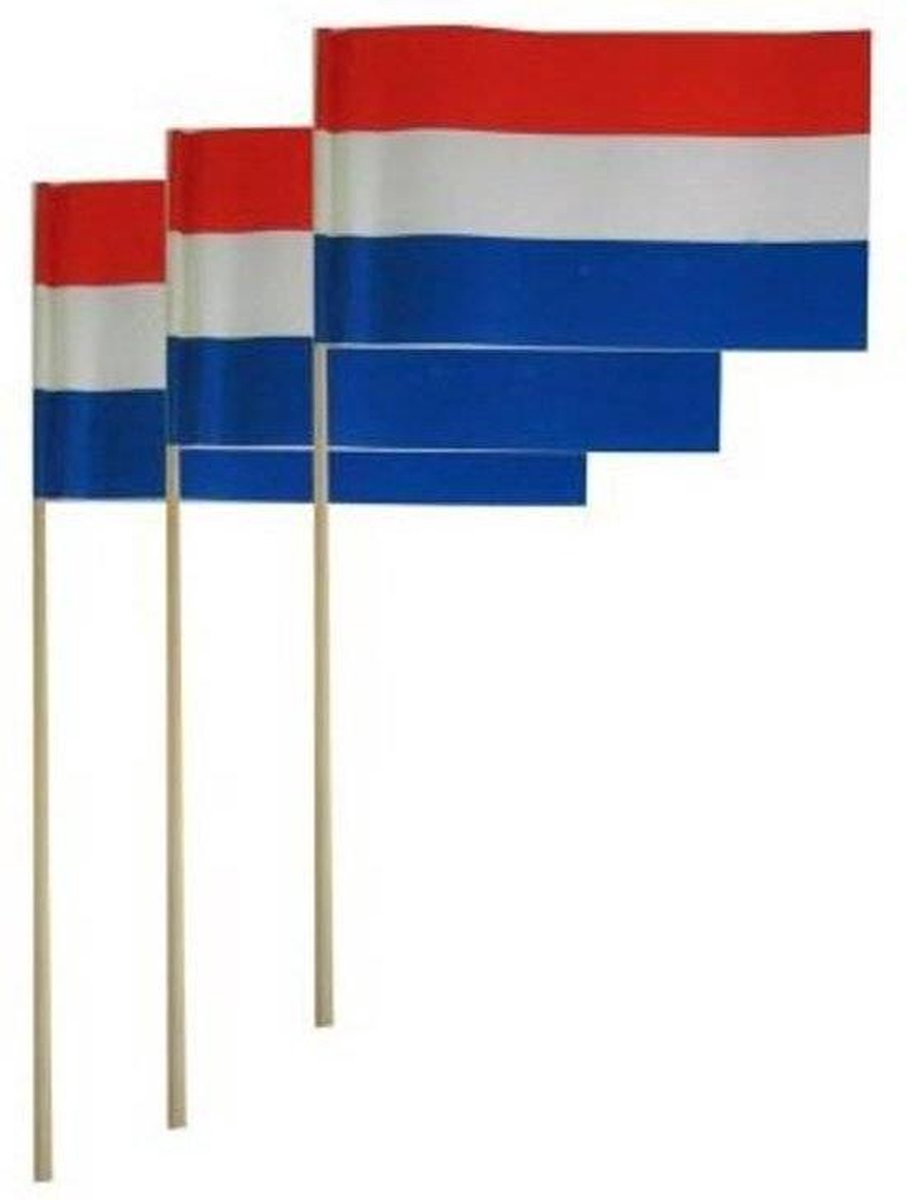 PartyXplosion - Vlaggetjes - Nederlandse vlag - Papier - 50st.