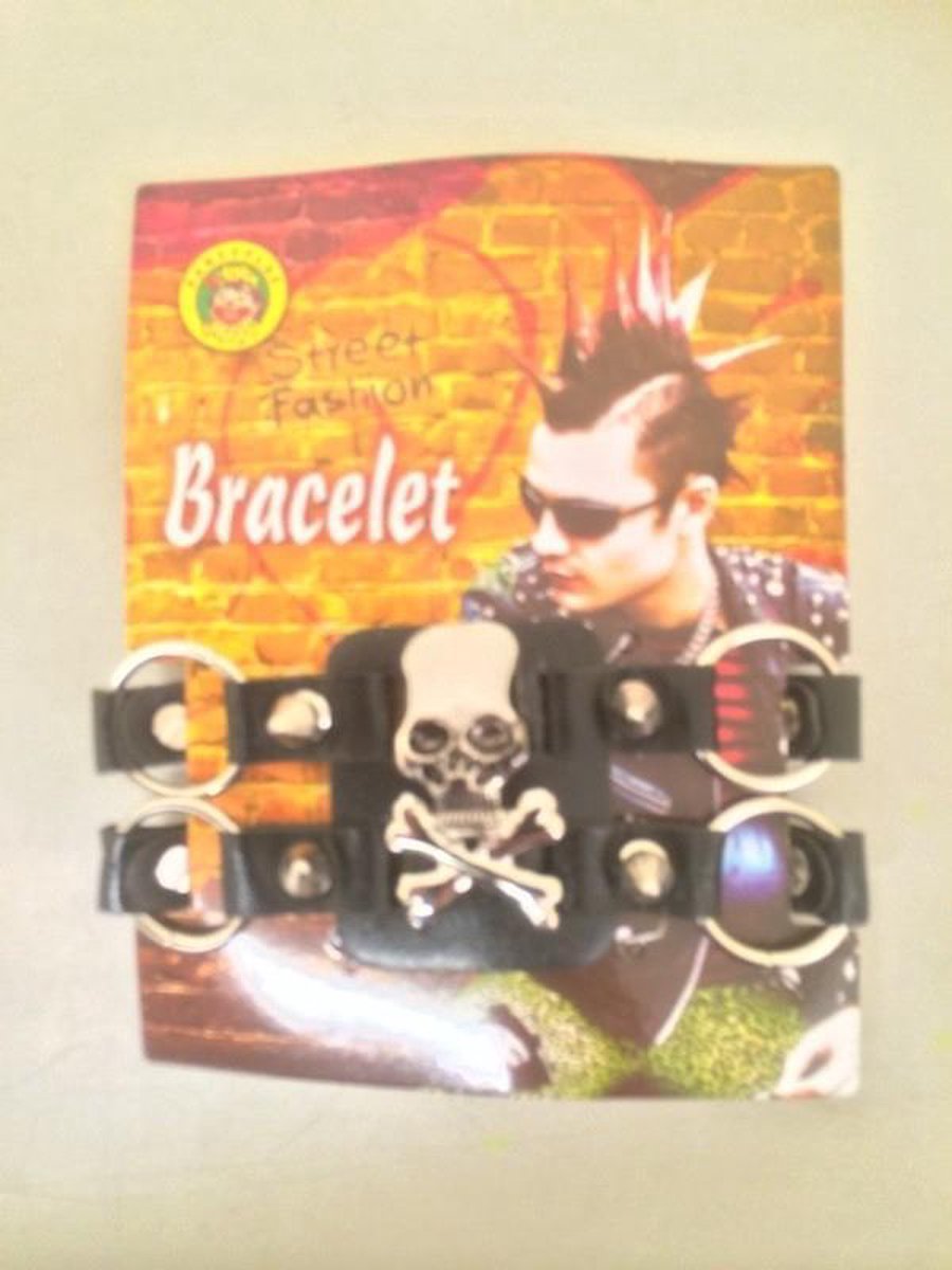 Punk armband met ringen luxe