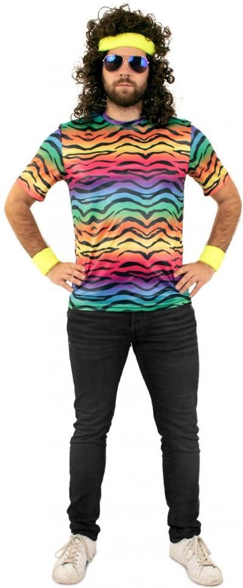 T-shirt neon tijger unisex - Maat M