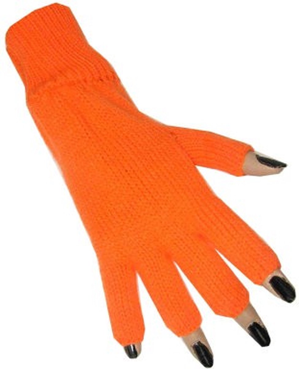 Vingerloze handschoenen oranje