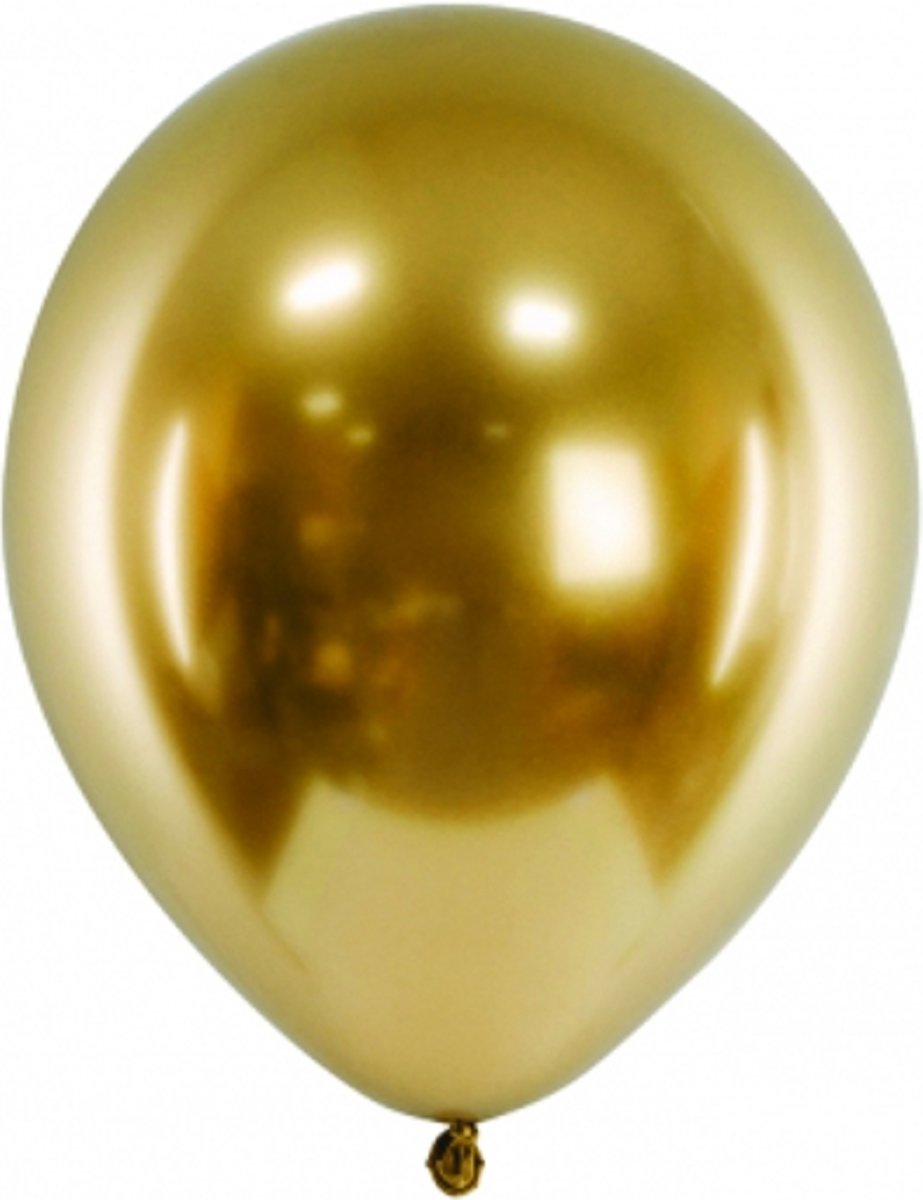 Ballonnen CHROME Goud 50 stuks