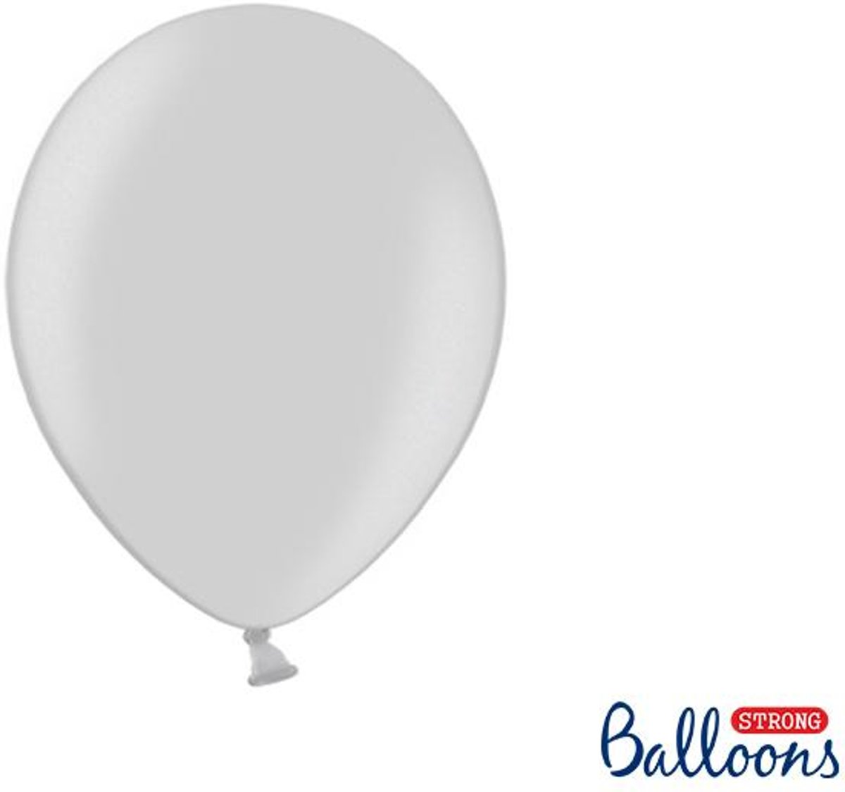 Metallic ballonnen 1e klas zilverkleurig 27cm 100 stuks