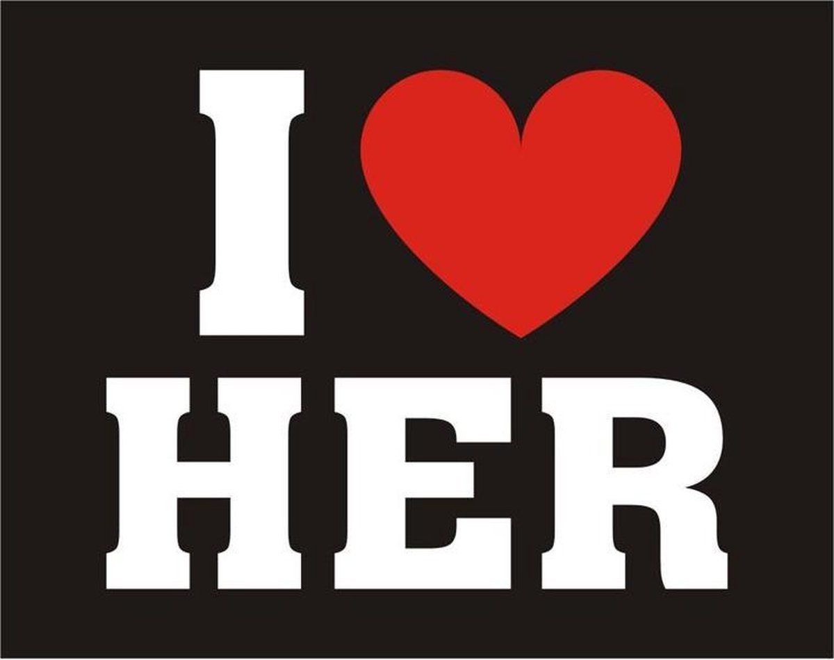 Schoenstickers bruiloft I Love Her - trouwen - bruidegom - love - sticker