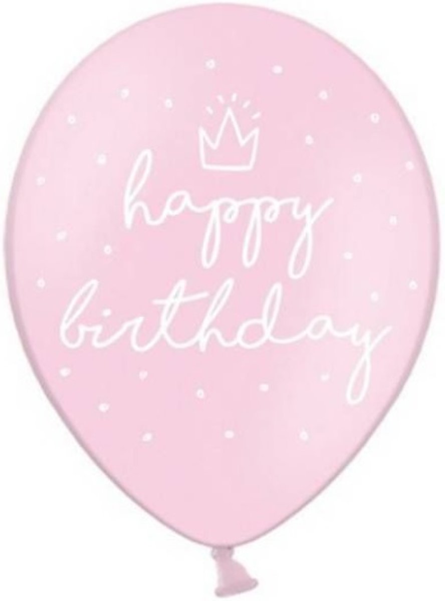 Happy Birthday ballonnen pink