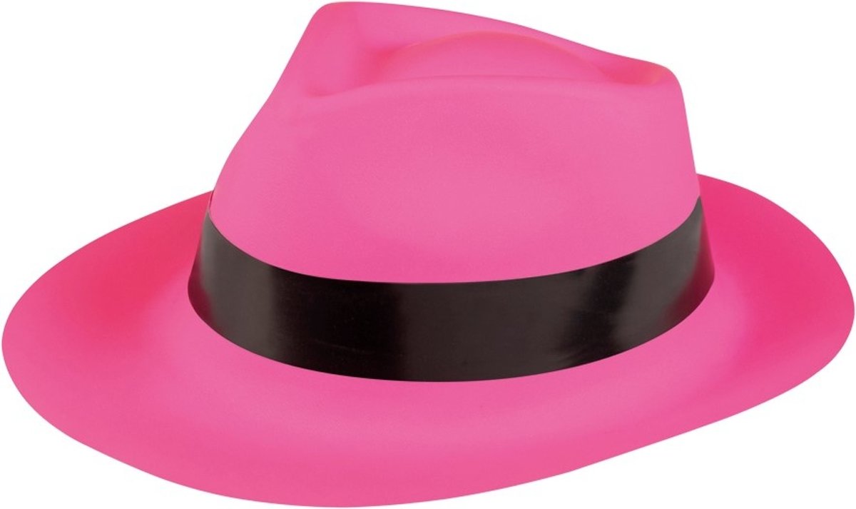 Partyline Neon roze gangster hoed