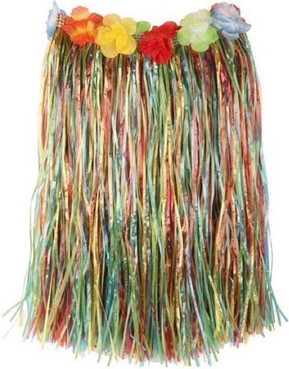 Raffia Rok Multi + Bloemen 60cm