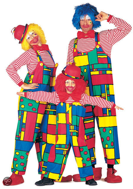 Carnaval Tuinbroek clownsbroek kind Mondriaan Maat 140