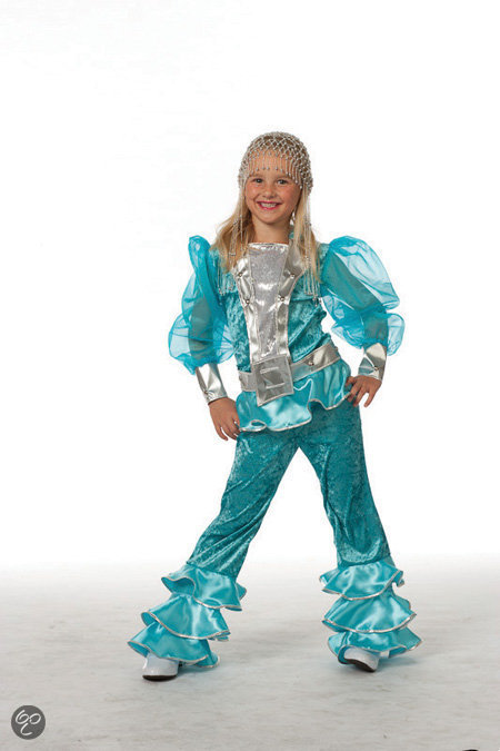 Carnavalskleding Mama Mia Abba meisje aqua Maat 152