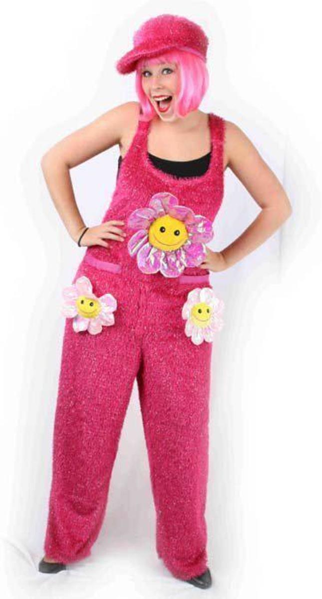 Tuinbroek glitter cerise Maat XL