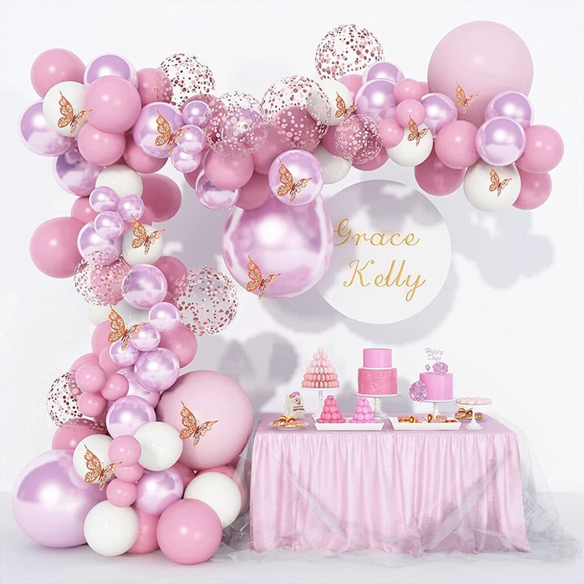 Baby Girl Roze Ballonnen Set 134 delig - Baby Shower - Its A Girl - Verjaardagsfeest - Versiering - Verjaardag Meisje - Kinderfeest- Geboorte - Kraamfeest