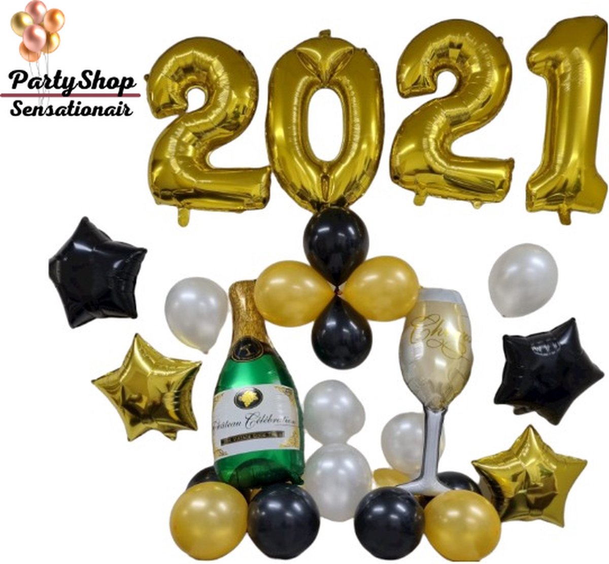 Happy New Year Ballon Set - Oud en Nieuw Versiering - 28 delig - Nieuwjaarsfeest - Feestversiering - Themafeest