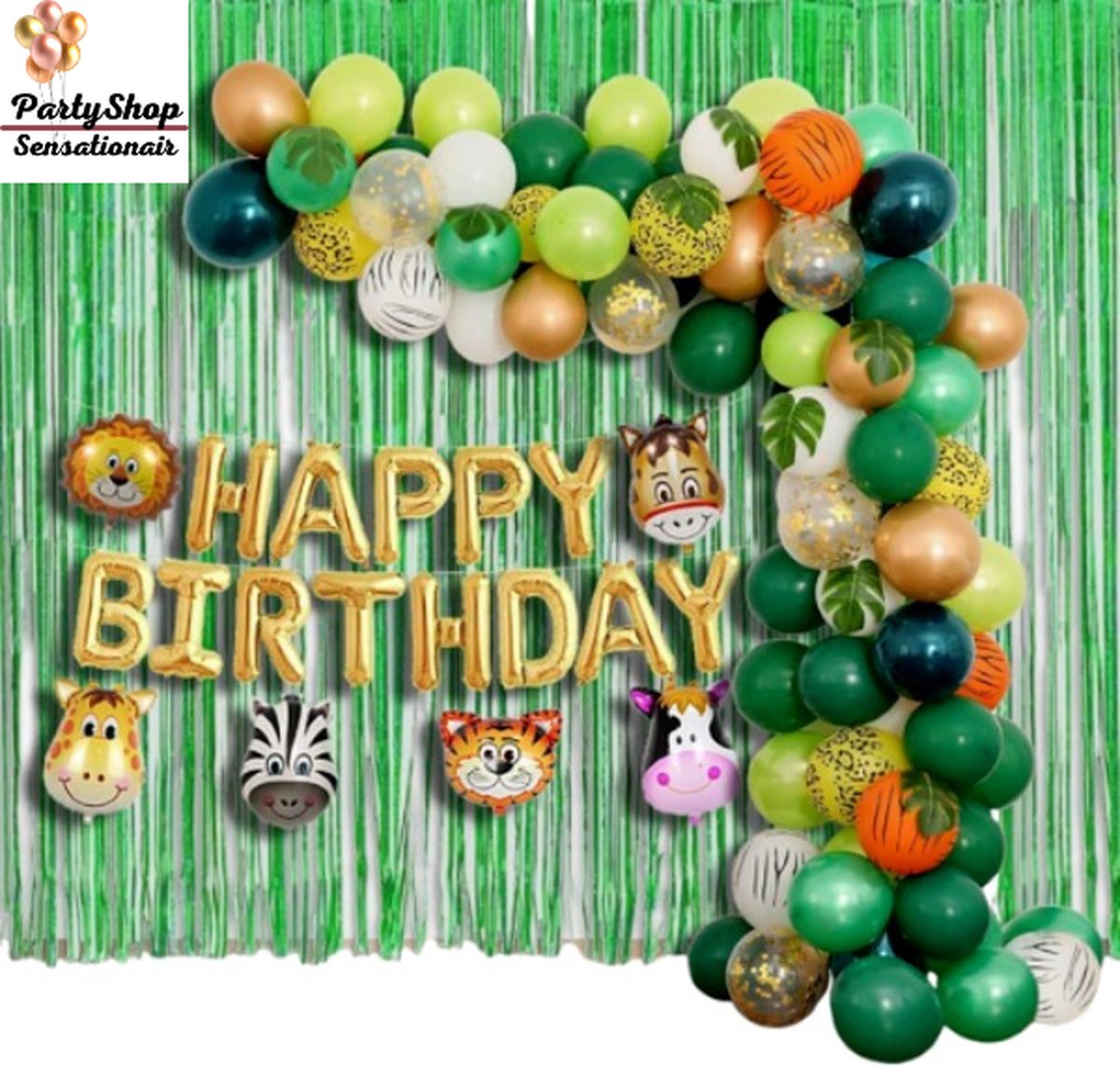 Jungle Beestenboel Ballonnen Set- 120 delig - Jungle - Safari - Verjaardagsfeest - Dieren Thema - Doe-het-zelf Pakket - Ballonnenboog - Kinderfeest-