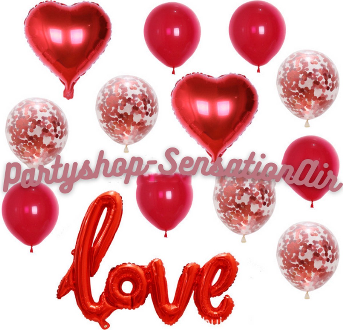 Liefde Ballonnenset Rood 13 delig - Love - Valentijn - Decoratie - Birthday - Ballonnenboog - Liefde - Romantisch - Verrassing