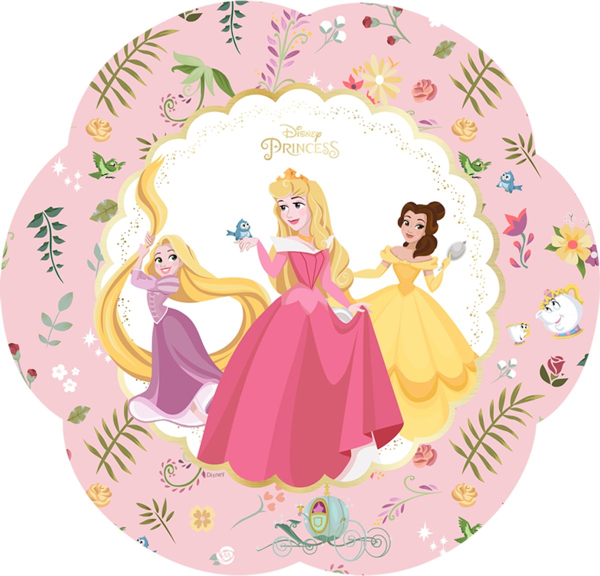 4 premium Disney Prinsessen™ borden - Feestdecoratievoorwerp