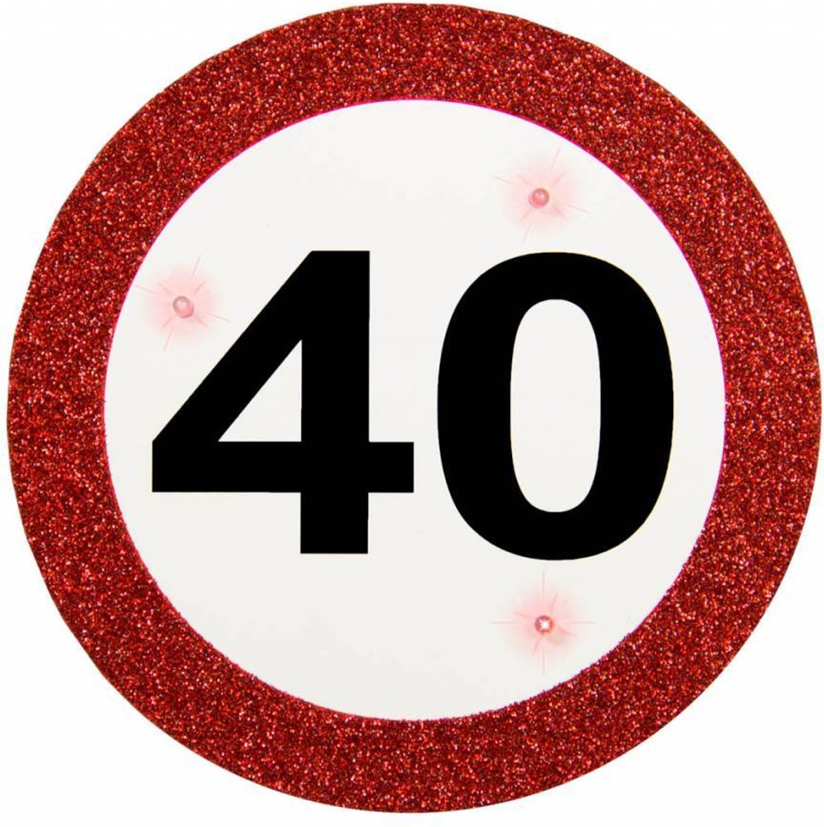 40 jaar verkeersbord LED party badge