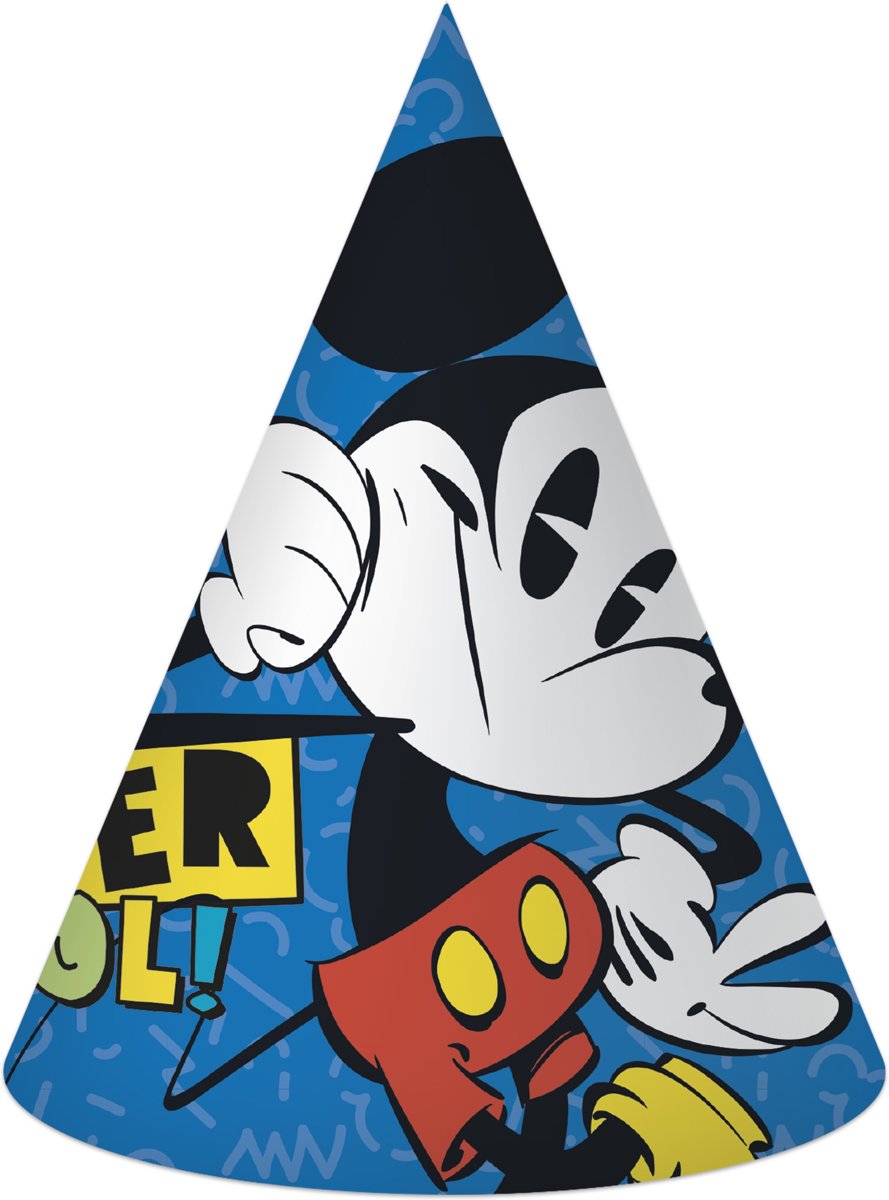 6 retro Mickey™ feesthoeden - Feestdecoratievoorwerp