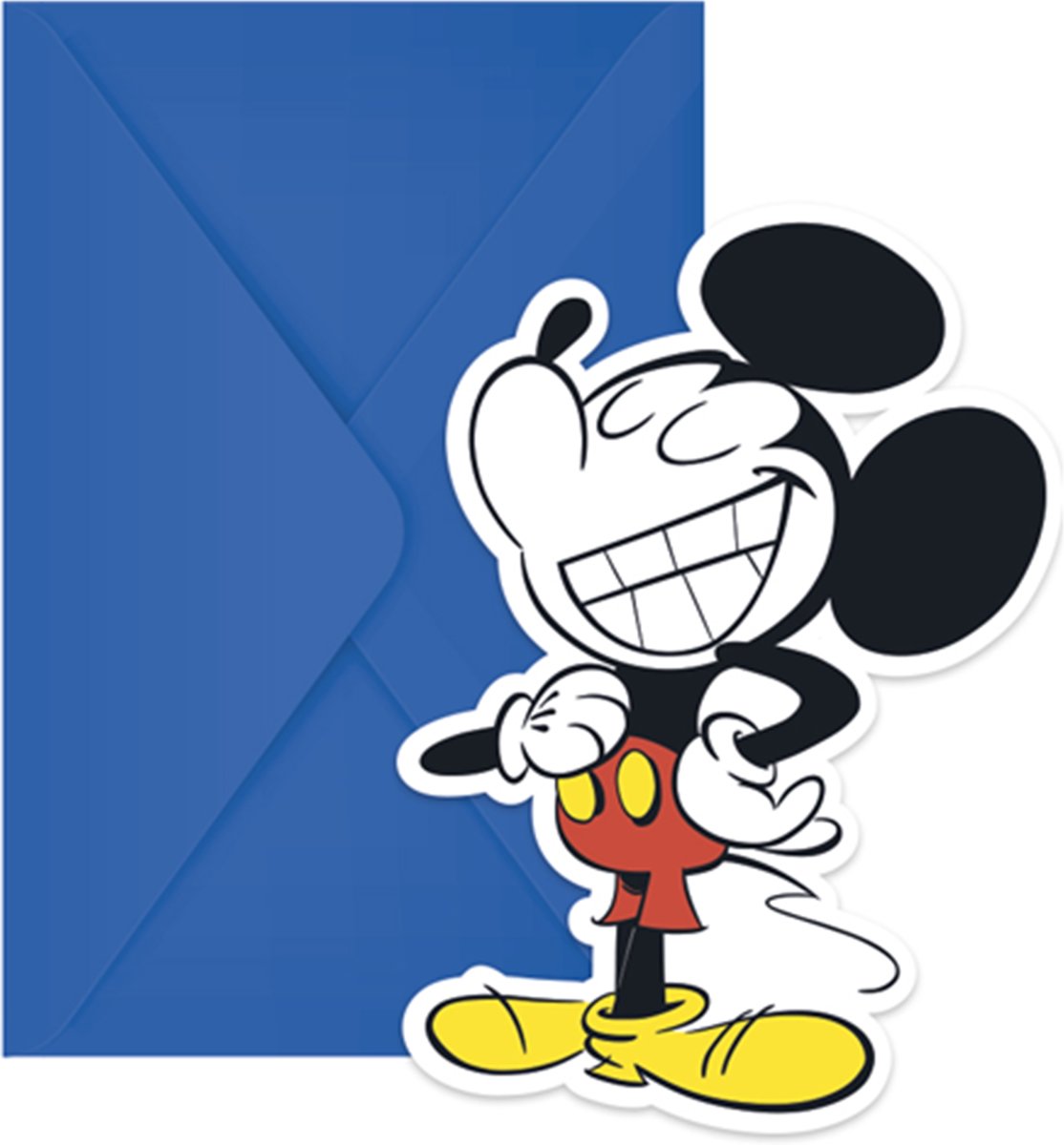 6 verjaardagsuitnodigingen Mickey Mouse™ retro - Feestdecoratievoorwerp