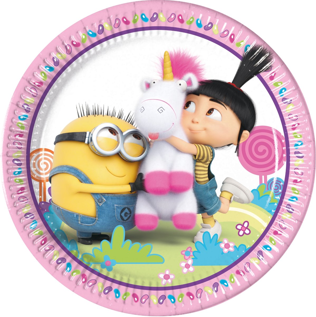 8 Minions Unicorn™ borden - Feestdecoratievoorwerp