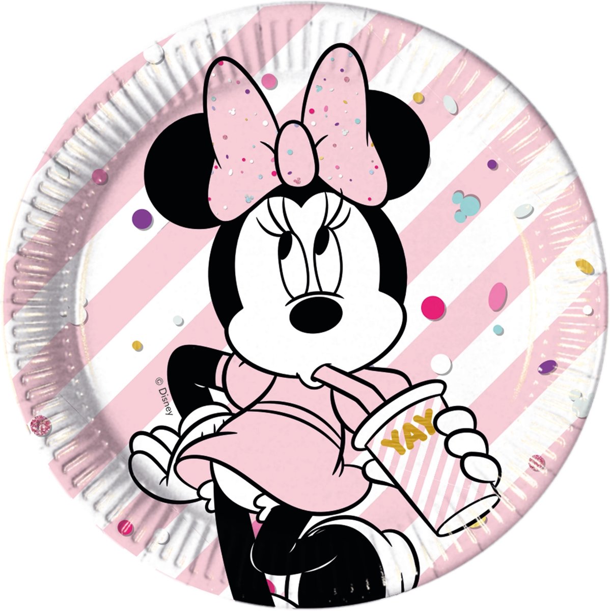 8 premium kartonnen Minnie™ borden - Feestdecoratievoorwerp