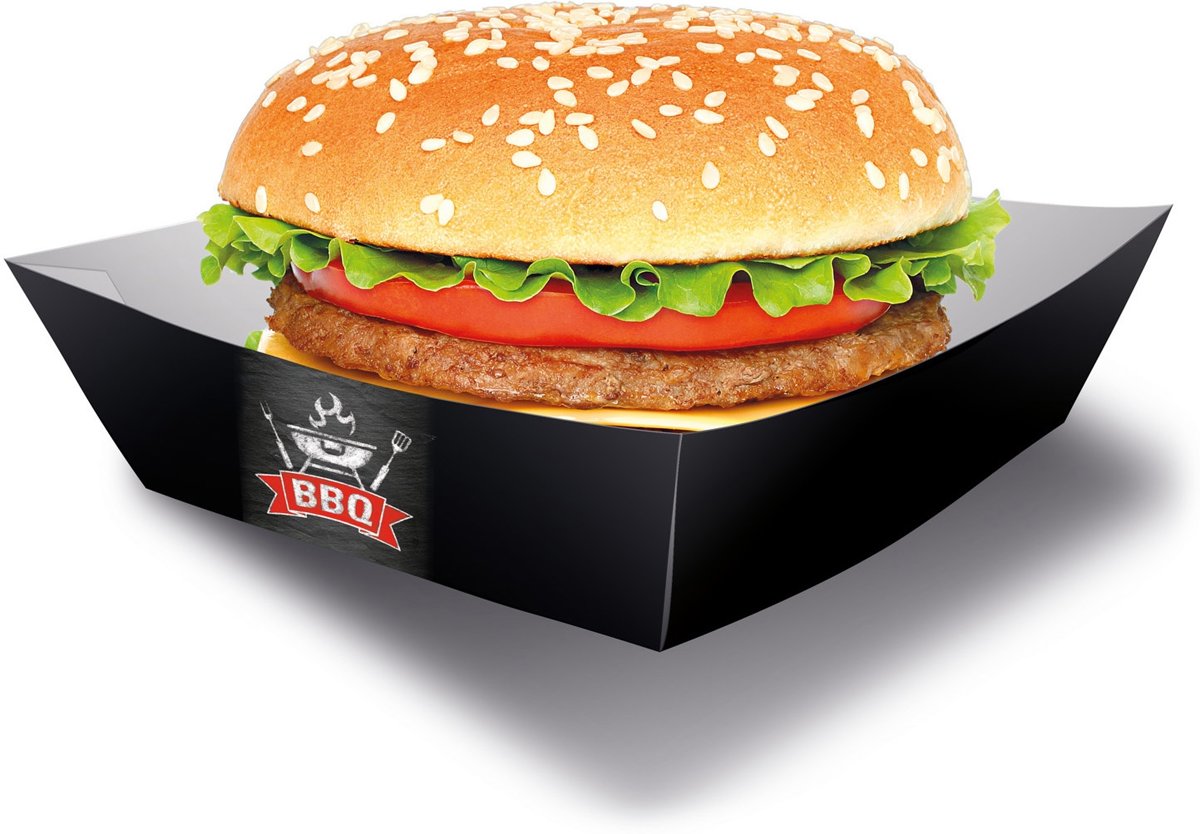 BBQ Hamburger Box 13cm 4 stuks