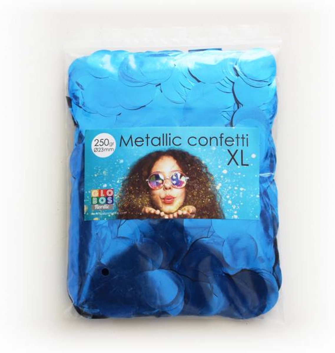 Blauwe Confetti Metallic 250 gram