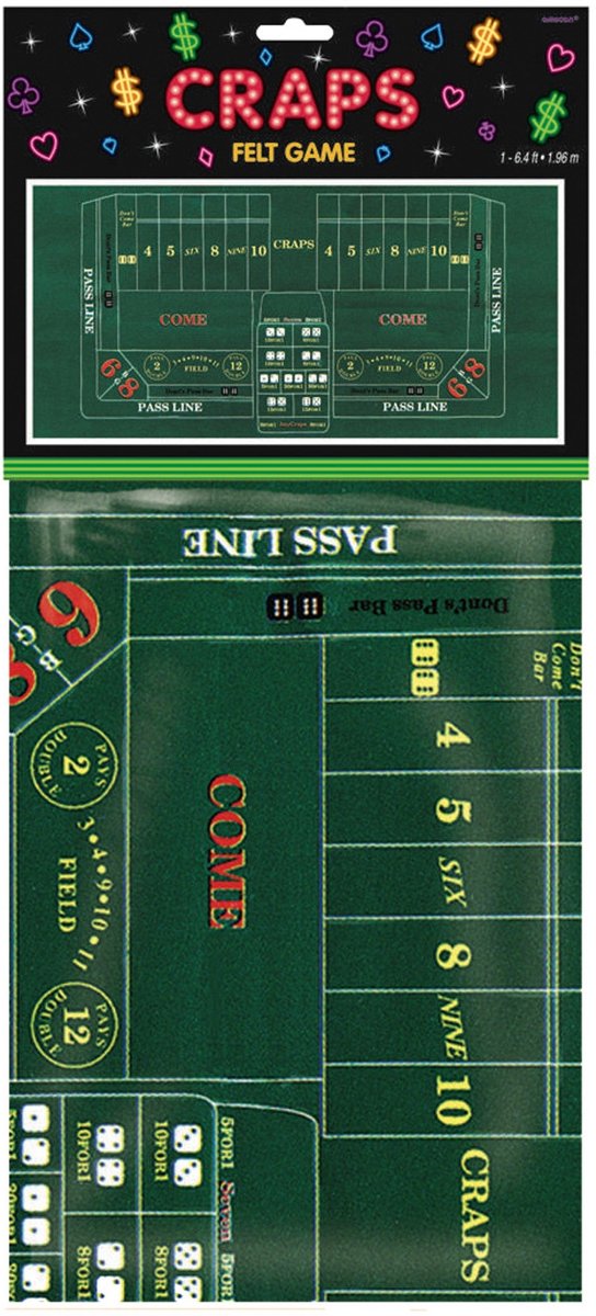 Casino Tafelkleed Craps 182x94cm