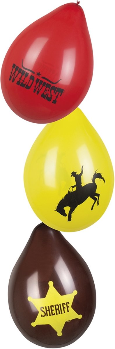 Cowboy Ballonnen 24cm 6 stuks