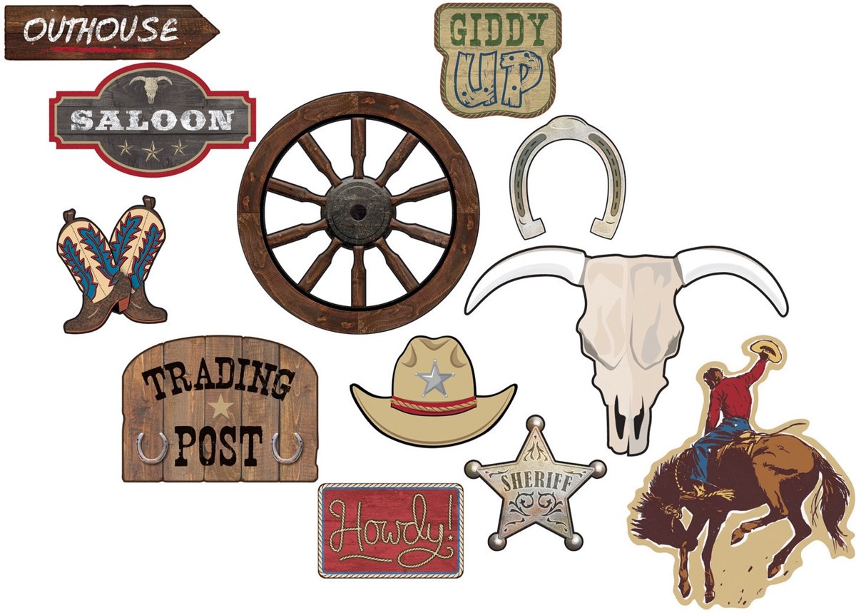 Cowboy Decoratie Set 12 delig