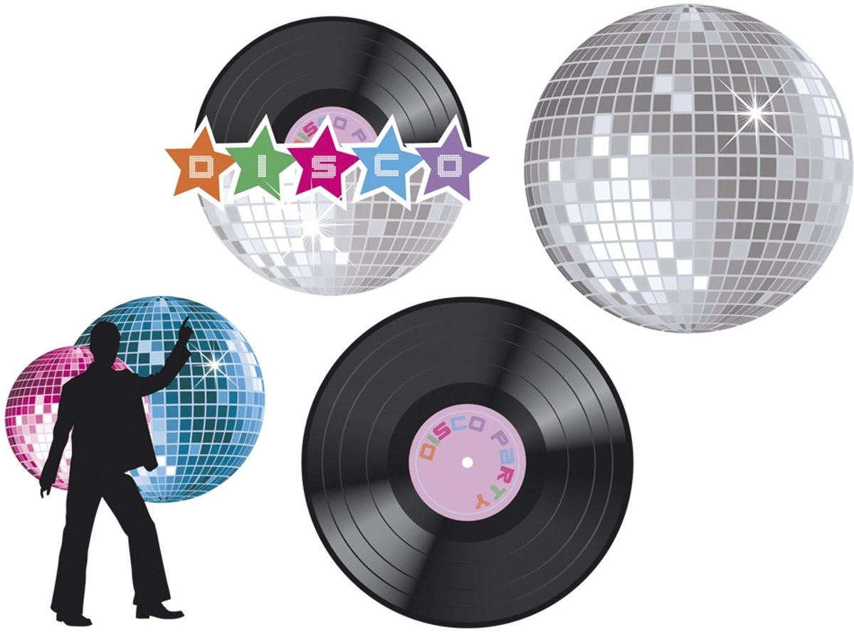 Disco Decoratie Set 28cm 4 delig