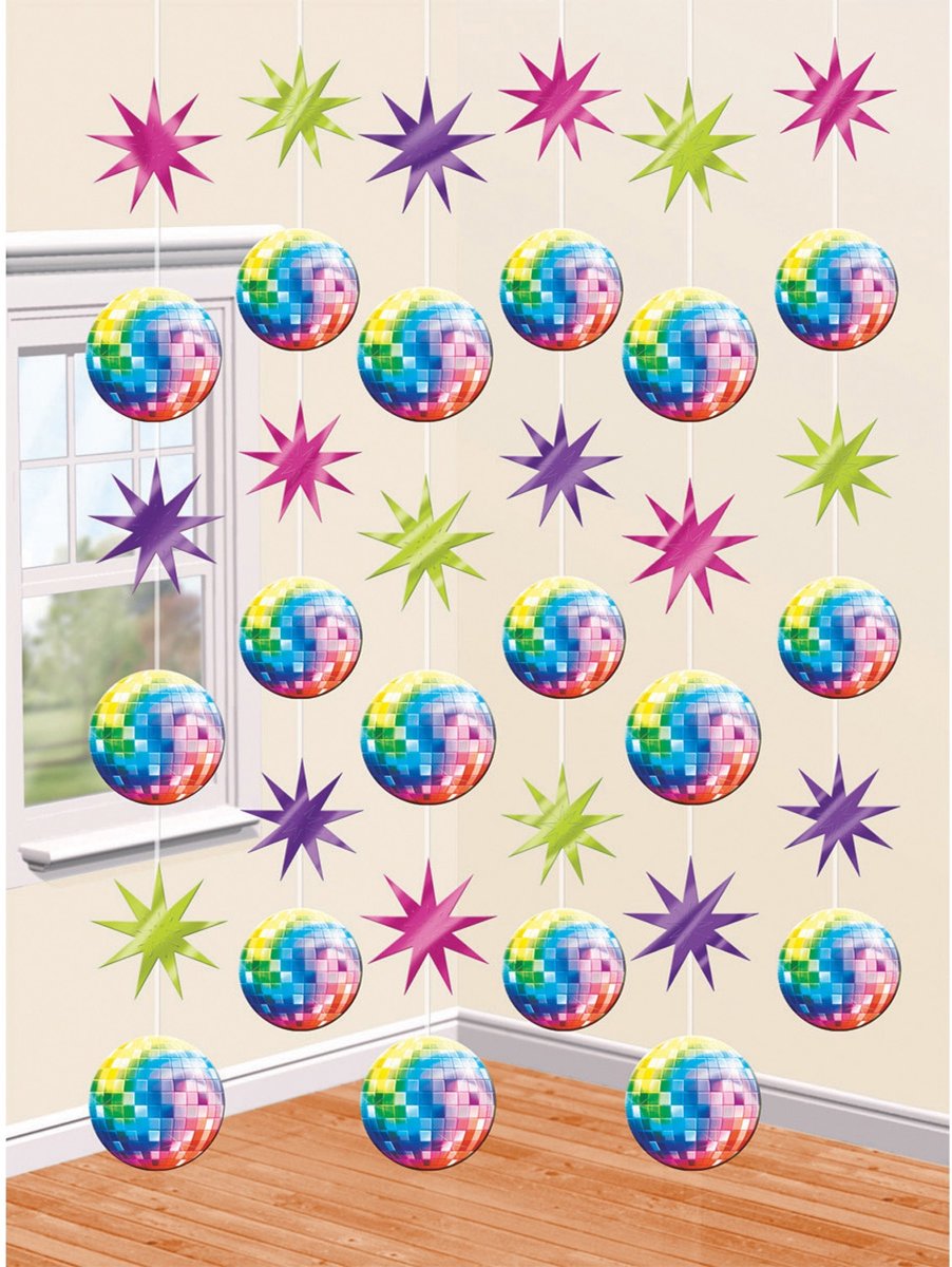 Disco Hangdecoratie 2,10 meter 6 stuks