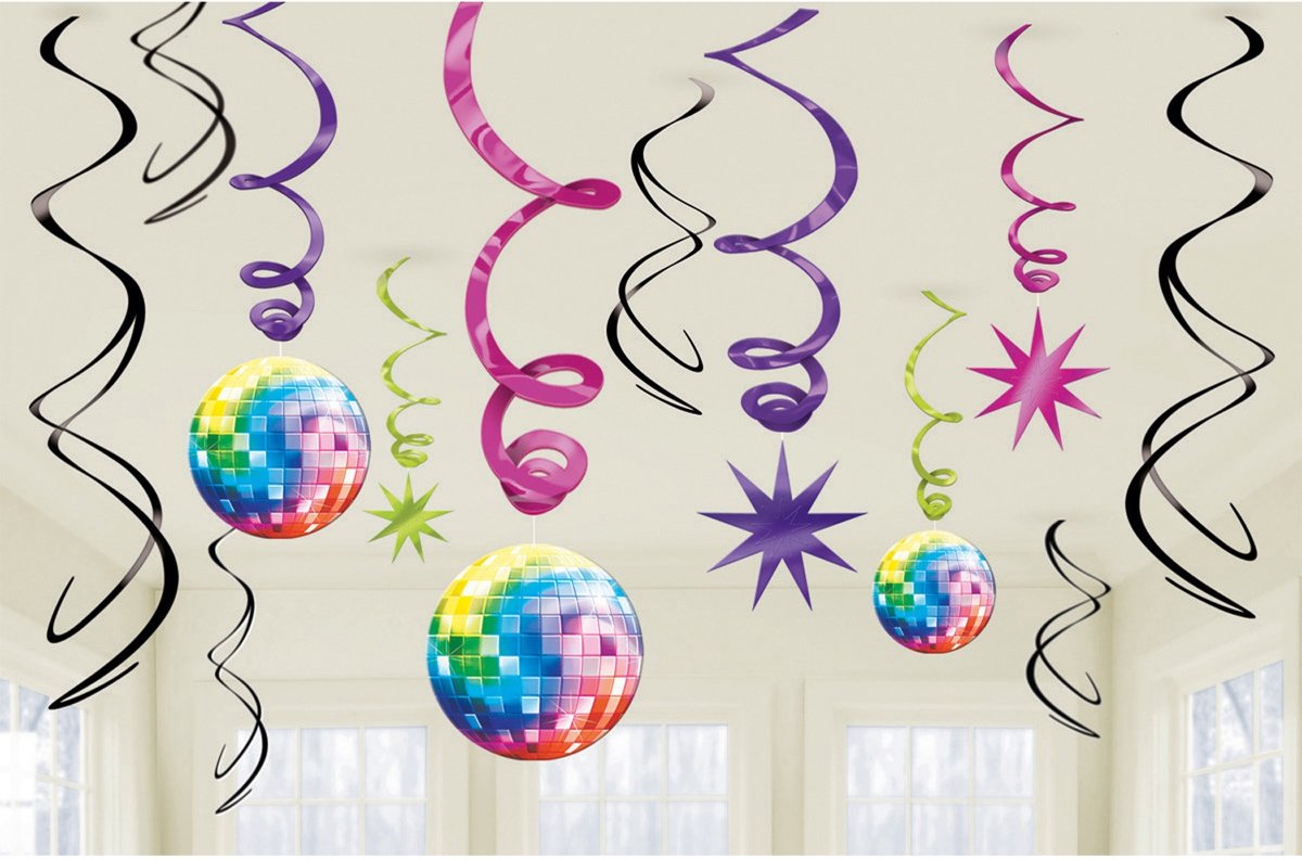 Disco Hangdecoratie 61cm 12 stuks