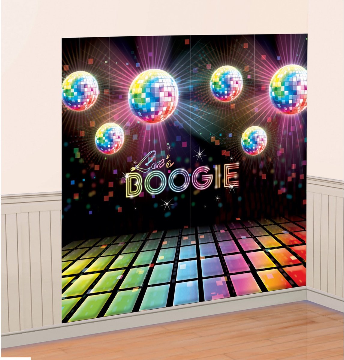 Disco Wanddecoratie 165x82,5cm 2 delig