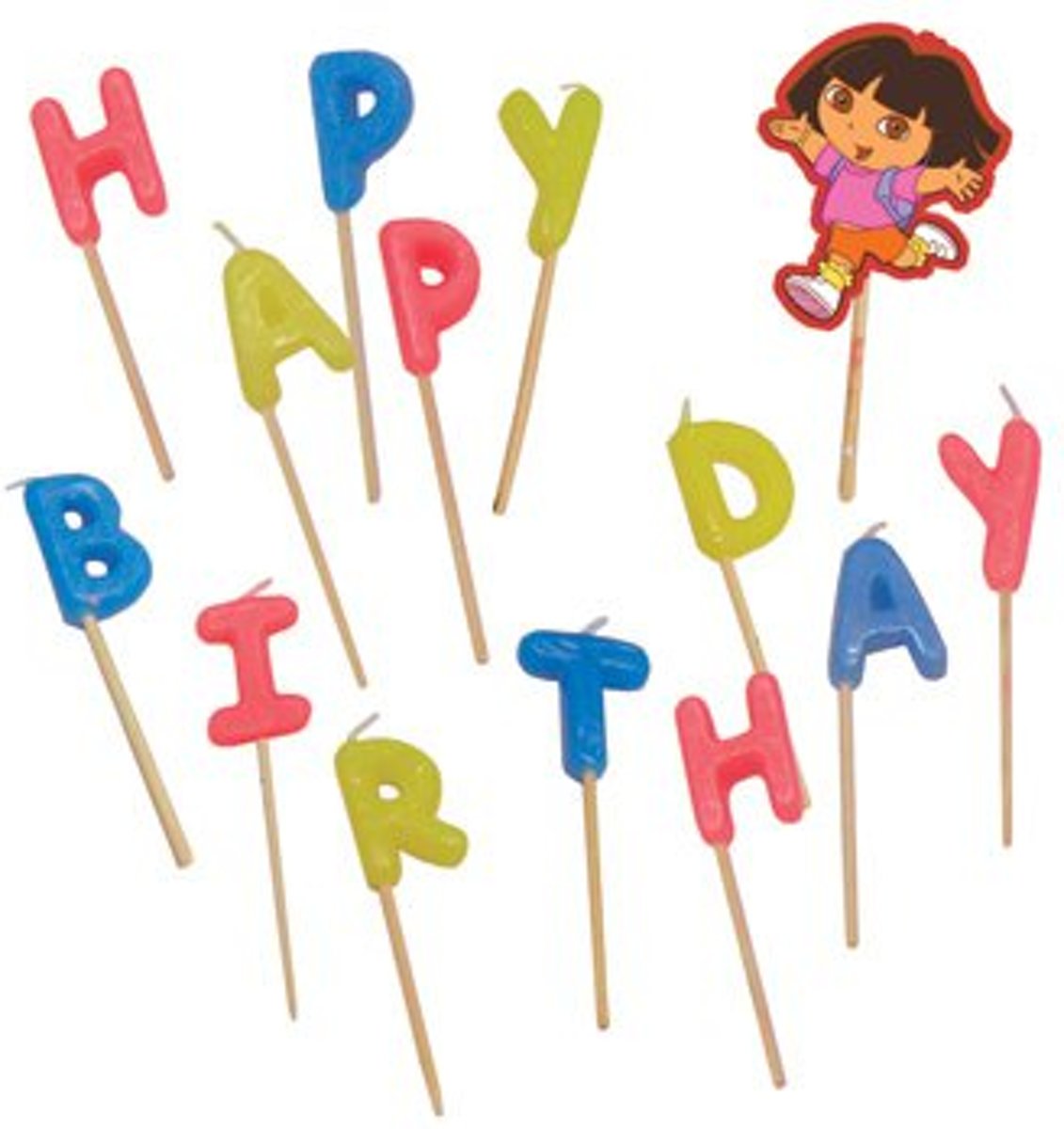 Dora happy birthday verjaardag taart kaarsjes