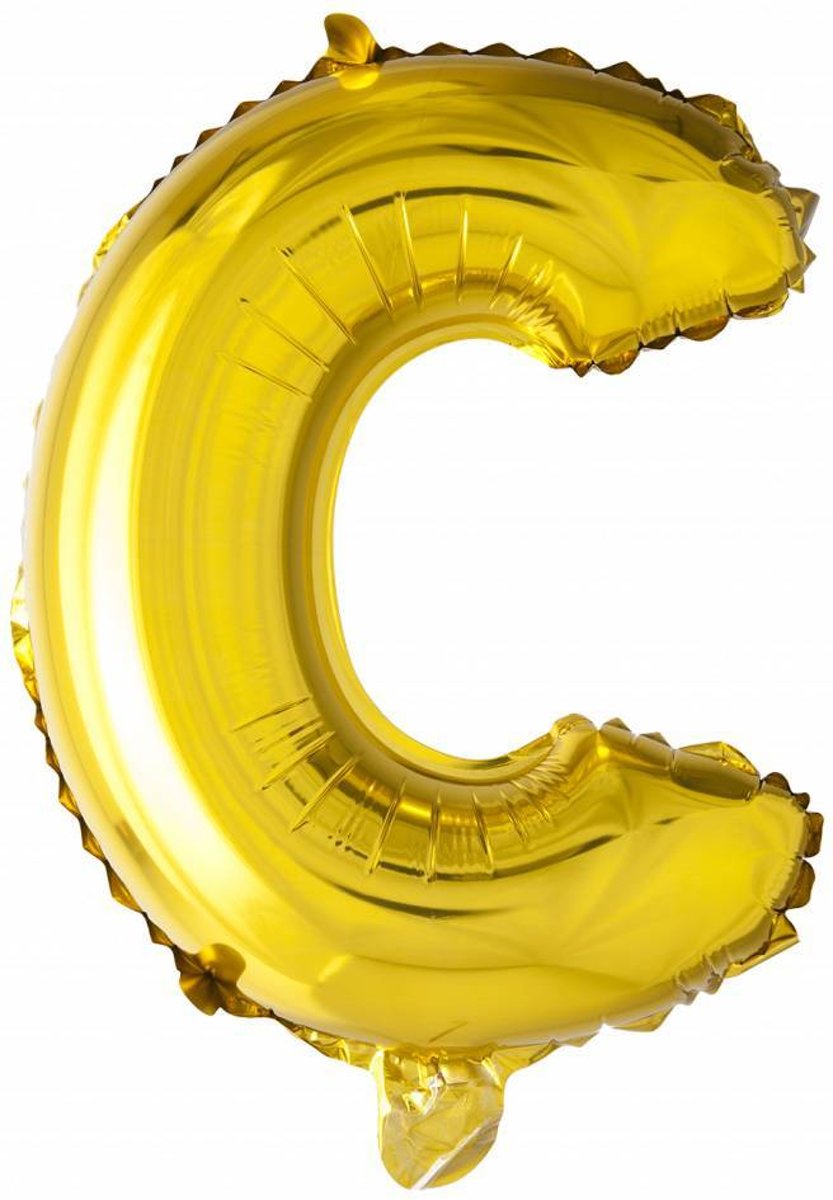 Folie Ballon Letter C Goud XL 86cm leeg