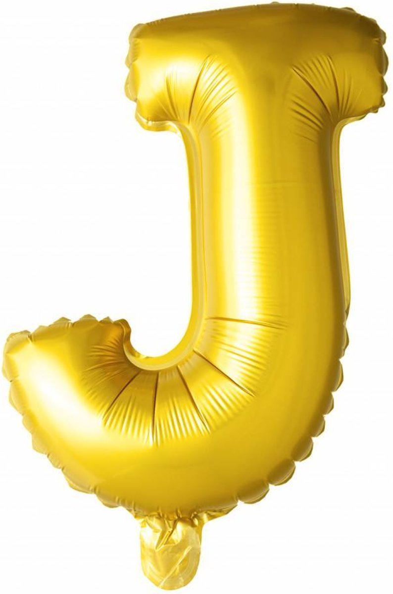 Folie Ballon Letter J Goud XL 86cm leeg