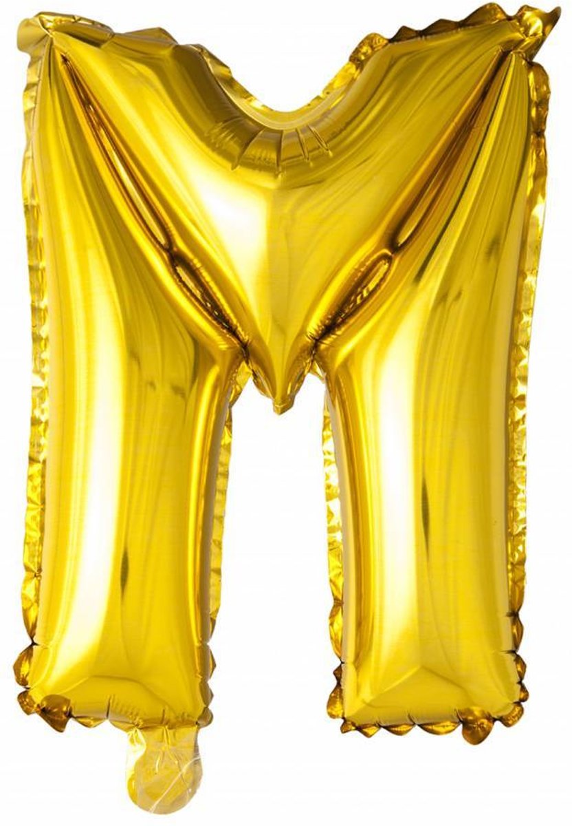 Folie Ballon Letter M Goud XL 86cm leeg