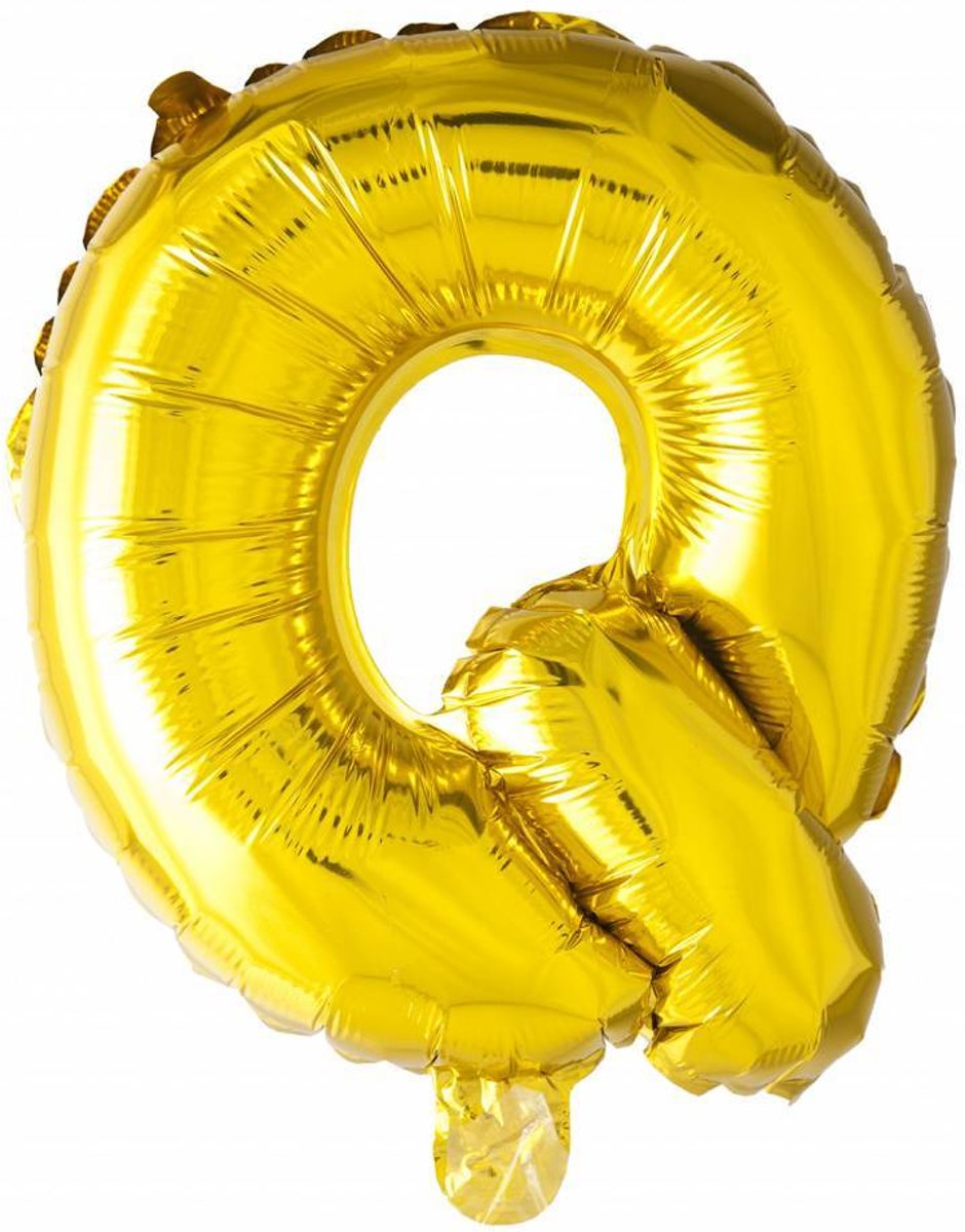 Folie Ballon Letter Q Goud XL 86cm leeg