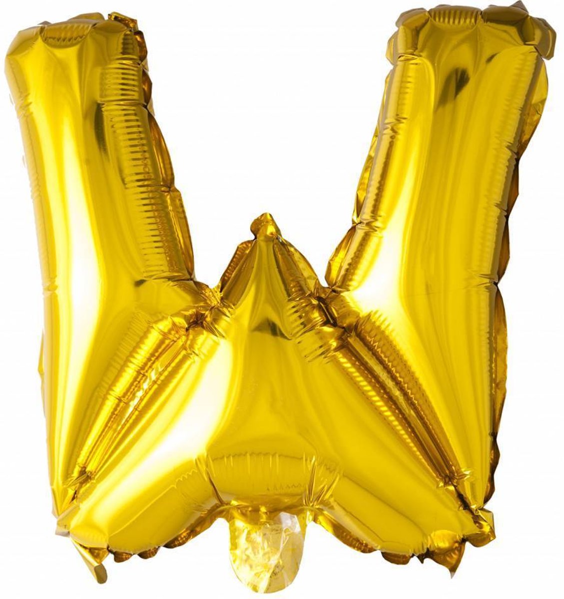 Folie Ballon Letter W Goud 41cm met rietje