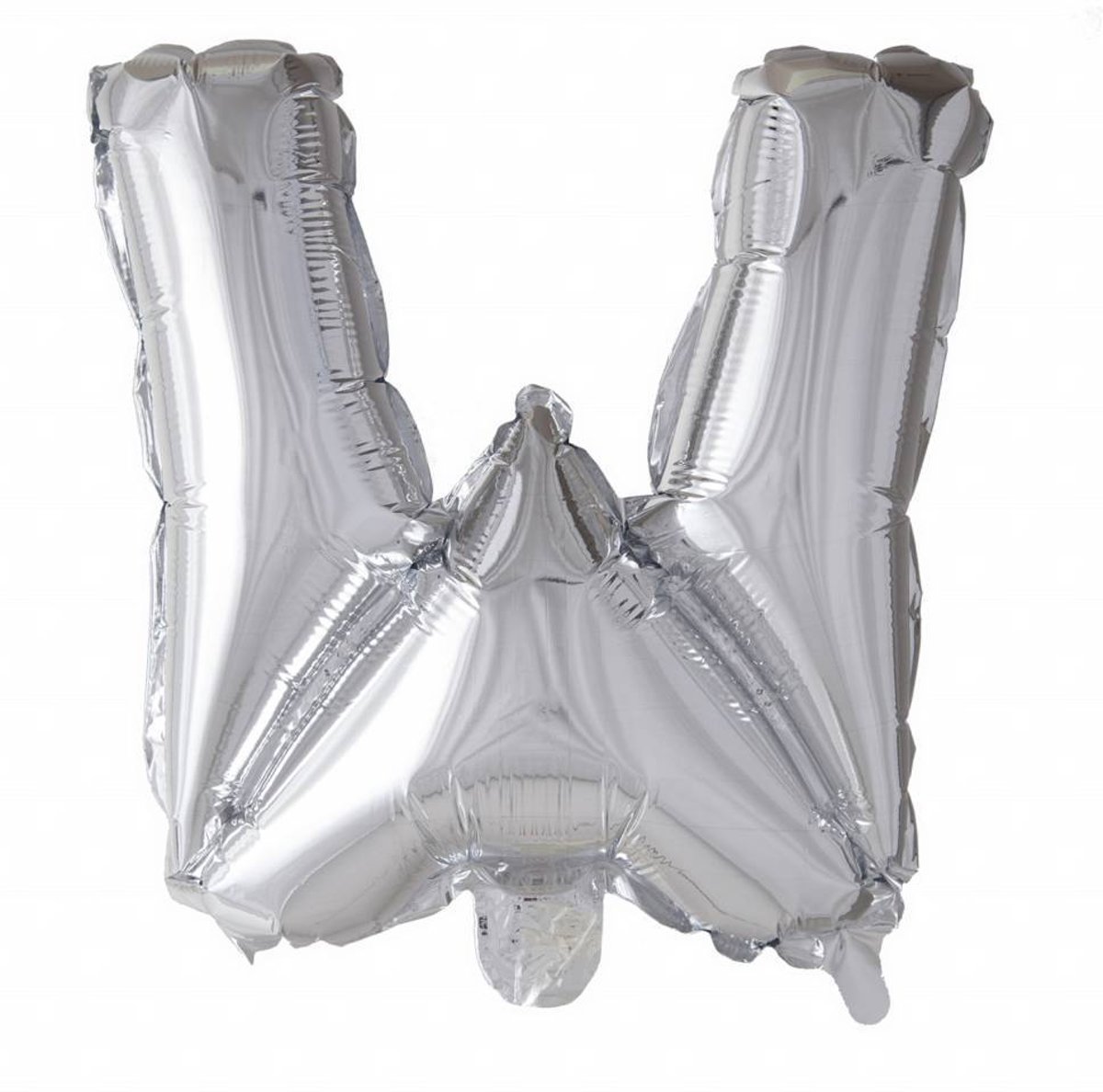 Folie Ballon Letter W Zilver XL 86cm leeg