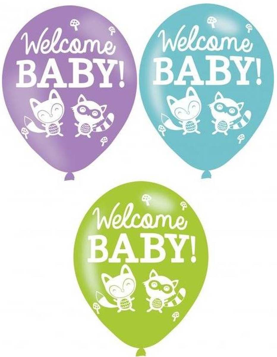 Geboorte Ballonnen Welcome Baby 28cm 6 stuks