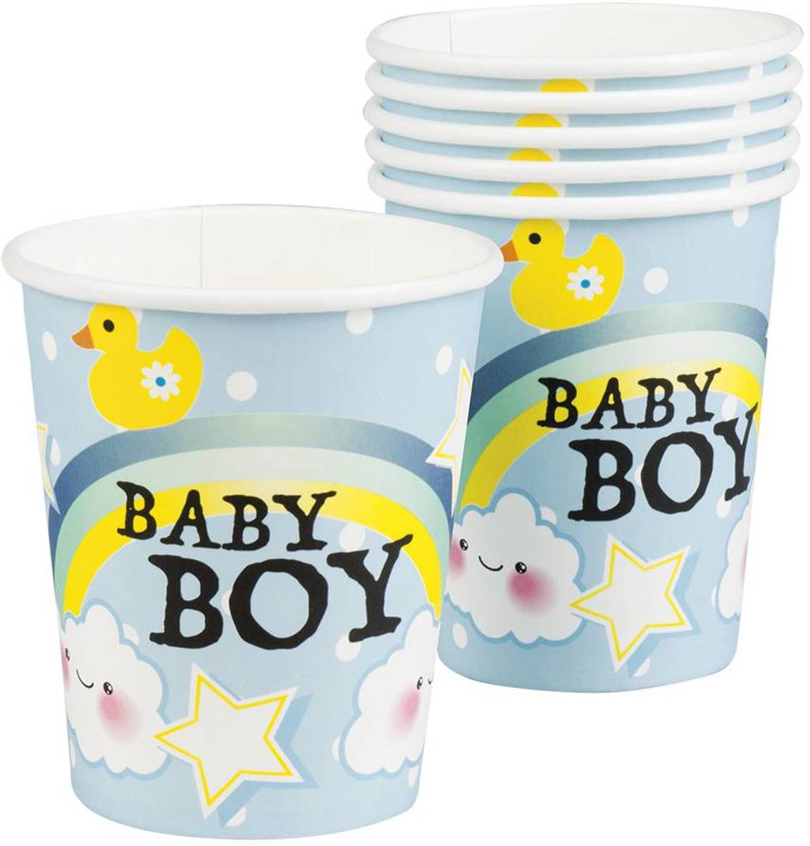 Geboorte Bekers Baby Boy 250ml 6 stuks