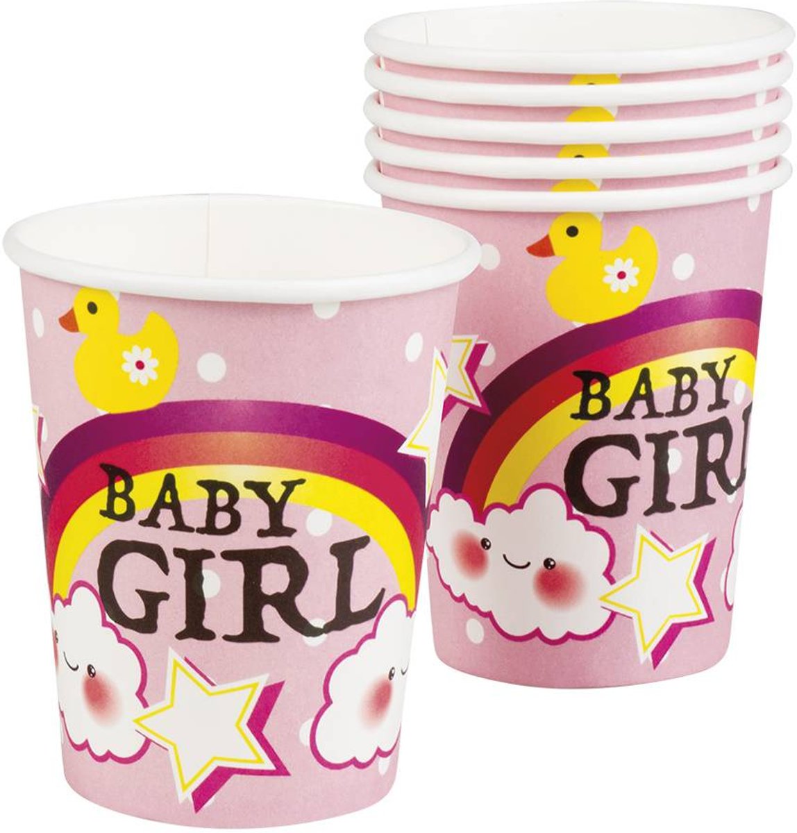 Geboorte Bekers Baby Girl Karton 250ml 6 stuks