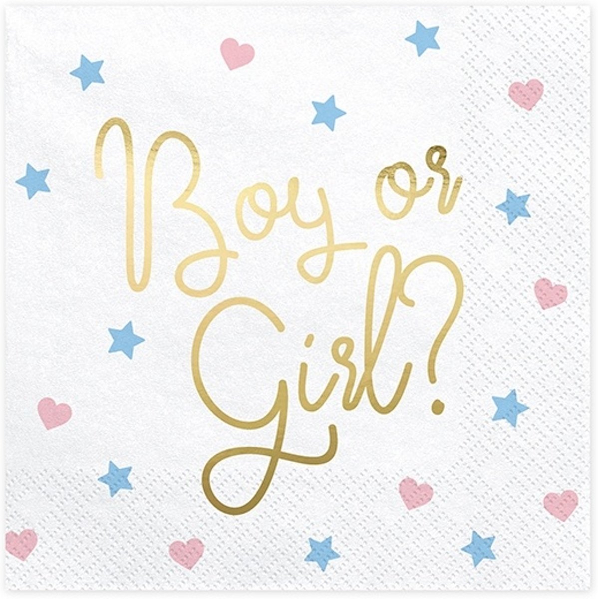 Gender Reveal Servetten Boy or Girl 33x33cm 20 stuks