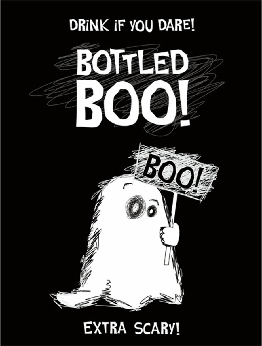 Halloween Fles Etiket BOO 10 stuks