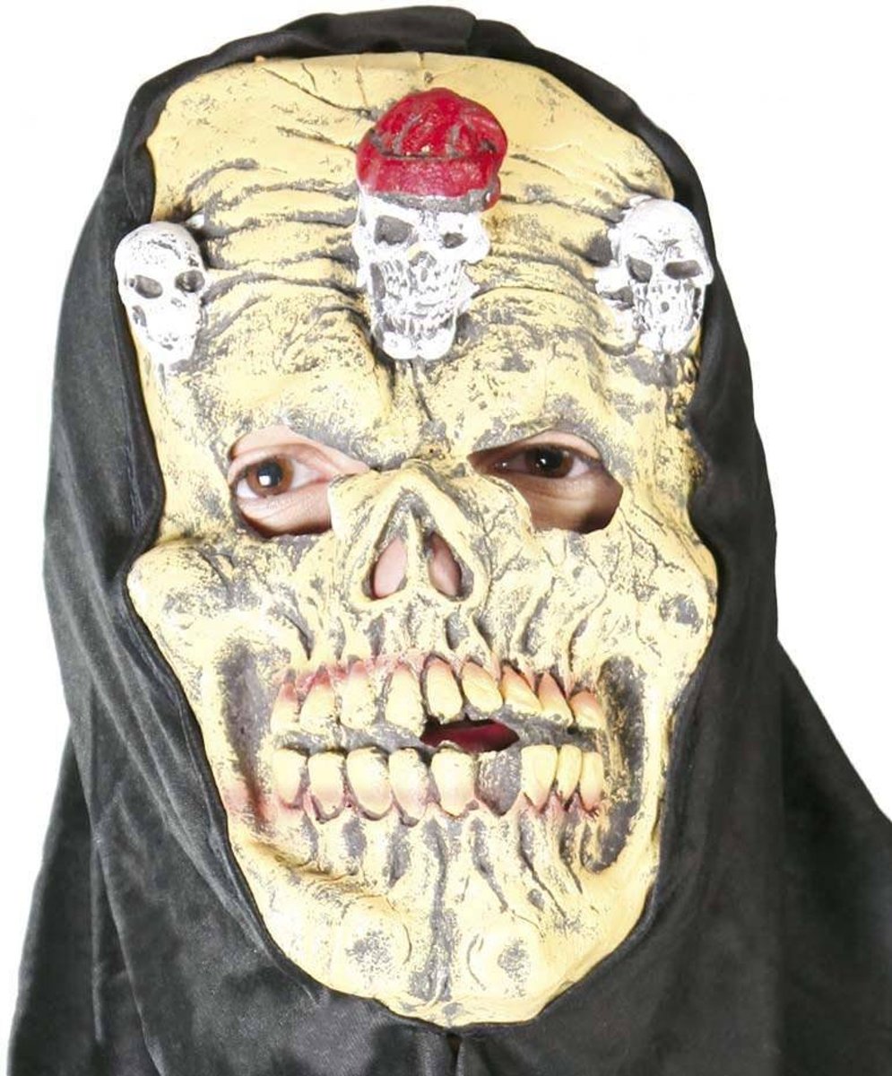 Halloween Masker Schedel met capuchon volledig