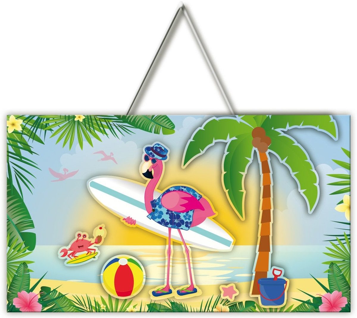 Hawaii Deurbord Flamingo 47cm