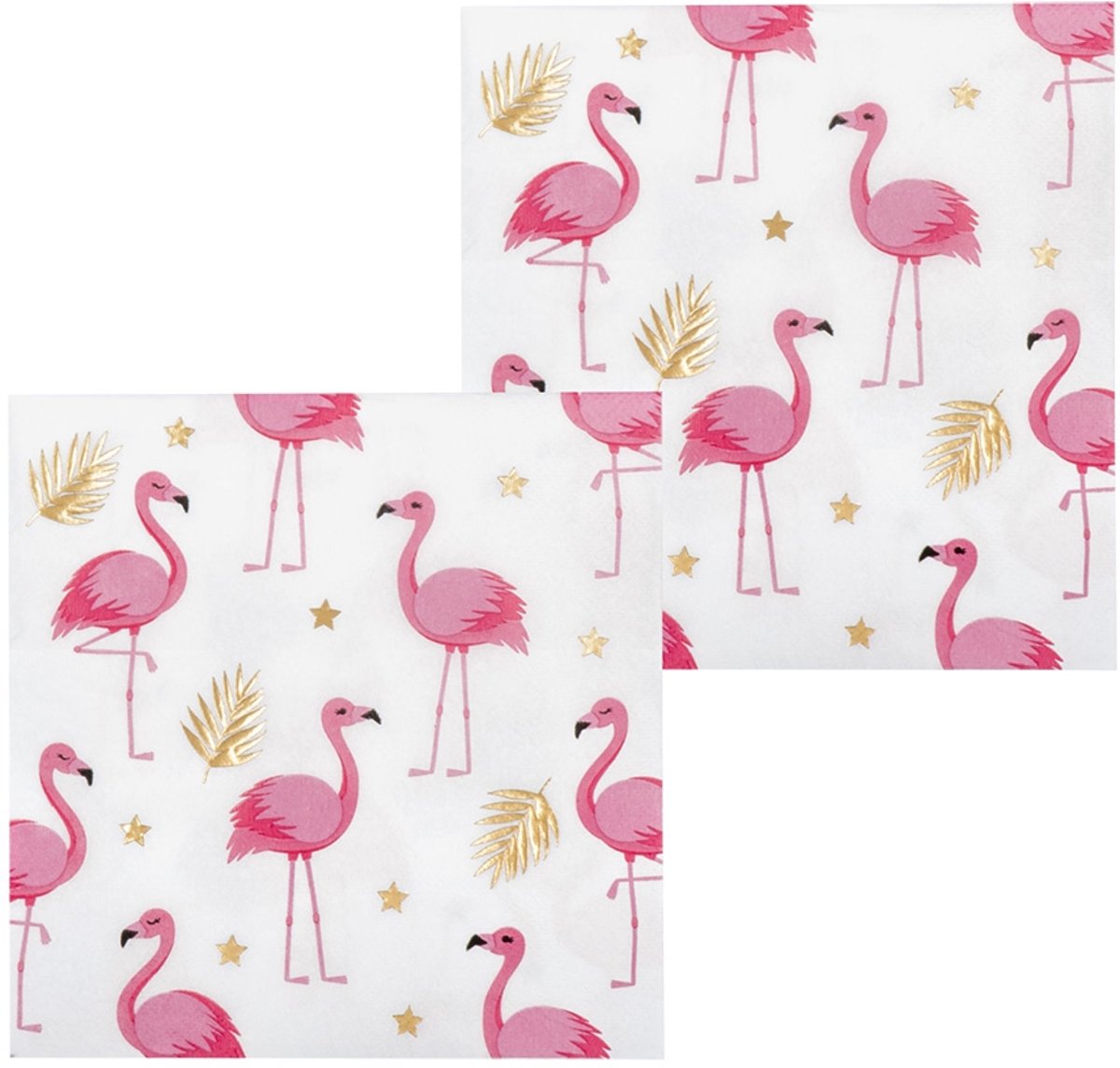 Hawaii Servetten Flamingo Goud 12 stuks